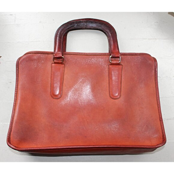 Coach Vintage - 1970s RUST Slim Satchel - NYC Factory, Talon Zipper - Picture 9 of 13